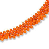 Jay King Sterling Silver Orange Spiny Woven Bead Necklace, 18"